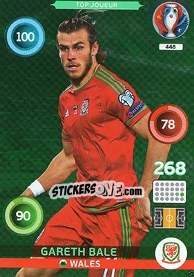 Sticker Gareth Bale - UEFA Euro France 2016. Adrenalyn XL n. 448 - Panini