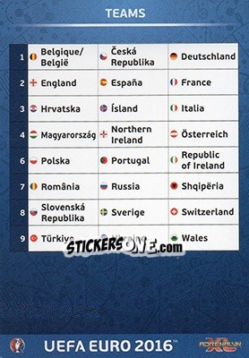Sticker Teams - UEFA Euro France 2016. Adrenalyn XL n. DIV1 - Panini