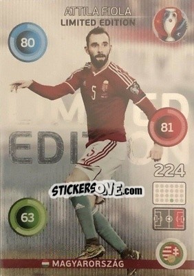 Sticker Attila Fiola - UEFA Euro France 2016. Adrenalyn XL n. LC-AF - Panini