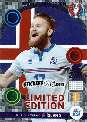 Sticker Aron Gunnarsson - UEFA Euro France 2016. Adrenalyn XL n. LC-AGU - Panini