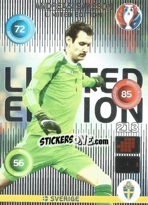 Sticker Andreas Isaksson - UEFA Euro France 2016. Adrenalyn XL n. LC-AIS - Panini