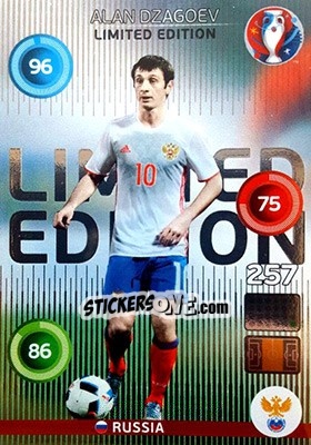Sticker Alan Dzagoev - UEFA Euro France 2016. Adrenalyn XL n. LC-ALD - Panini