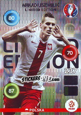 Sticker Arkadiusz Milik - UEFA Euro France 2016. Adrenalyn XL n. LC-AM - Panini