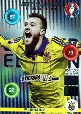 Sticker Andriy Yarmolenko - UEFA Euro France 2016. Adrenalyn XL n. LC-AY - Panini