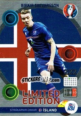 Sticker Birkir Sævarsson - UEFA Euro France 2016. Adrenalyn XL n. LC-BSA - Panini