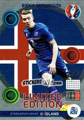 Sticker Birkir Sævarsson - UEFA Euro France 2016. Adrenalyn XL - Panini