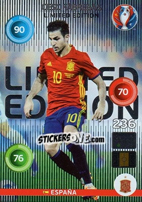 Sticker Cesc Fàbregas - UEFA Euro France 2016. Adrenalyn XL - Panini