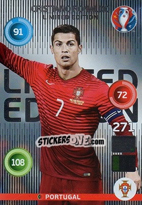 Cromo Cristiano Ronaldo - UEFA Euro France 2016. Adrenalyn XL - Panini