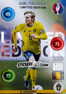 Sticker Emil Forsberg - UEFA Euro France 2016. Adrenalyn XL n. LC-EF - Panini