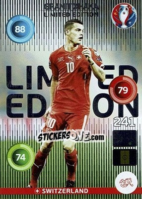 Sticker Granit Xhaka - UEFA Euro France 2016. Adrenalyn XL n. LC-GX - Panini