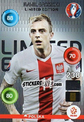Sticker Kamil Grosicki - UEFA Euro France 2016. Adrenalyn XL n. LC-KGR - Panini