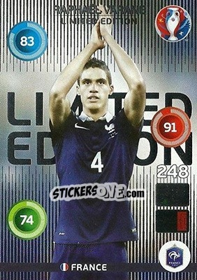 Sticker Raphaël Varane - UEFA Euro France 2016. Adrenalyn XL - Panini