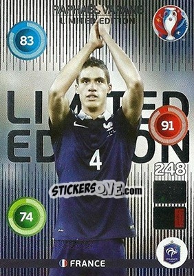 Sticker Raphaël Varane - UEFA Euro France 2016. Adrenalyn XL n. LC-RV - Panini