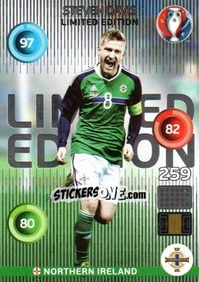 Sticker Steven Davis - UEFA Euro France 2016. Adrenalyn XL n. LC-SD - Panini
