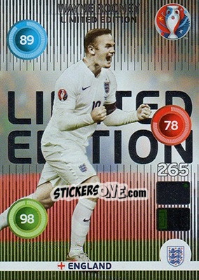 Sticker Wayne Rooney - UEFA Euro France 2016. Adrenalyn XL - Panini