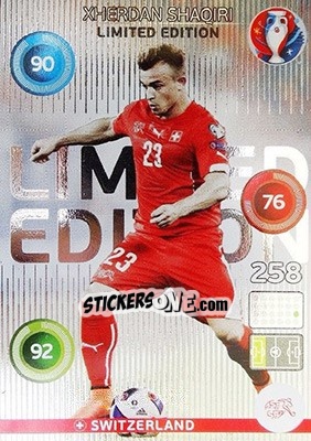 Sticker Xherdan Shaqiri - UEFA Euro France 2016. Adrenalyn XL n. LC-XS - Panini