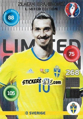 Sticker Zlatan Ibrahimovic - UEFA Euro France 2016. Adrenalyn XL n. LC-ZI - Panini