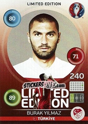 Sticker Burak Yilmaz - UEFA Euro France 2016. Adrenalyn XL n. LH-BY - Panini