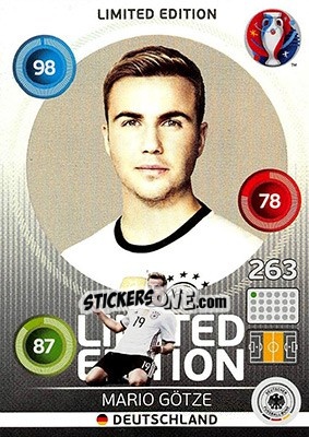 Cromo Mario Götze - UEFA Euro France 2016. Adrenalyn XL - Panini