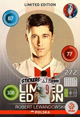 Sticker Robert Lewandowski - UEFA Euro France 2016. Adrenalyn XL n. LH-RL - Panini