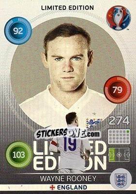 Sticker Wayne Rooney - UEFA Euro France 2016. Adrenalyn XL n. LH-WR - Panini