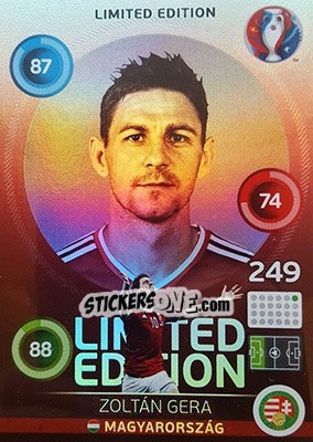 Sticker Zoltán Gera - UEFA Euro France 2016. Adrenalyn XL n. LH-ZG - Panini