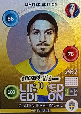 Cromo Zlatan Ibrahimovic - UEFA Euro France 2016. Adrenalyn XL - Panini