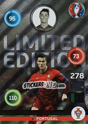 Sticker Cristiano Ronaldo - UEFA Euro France 2016. Adrenalyn XL n. LS-CR - Panini