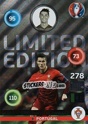 Sticker Cristiano Ronaldo - UEFA Euro France 2016. Adrenalyn XL - Panini