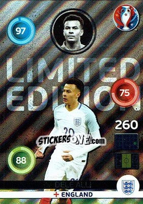 Sticker Dele Alli - UEFA Euro France 2016. Adrenalyn XL n. LS-DA - Panini
