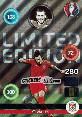Sticker Gareth Bale - UEFA Euro France 2016. Adrenalyn XL n. LS-GB - Panini