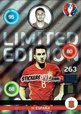 Sticker Koke - UEFA Euro France 2016. Adrenalyn XL n. LS-KO - Panini