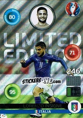 Sticker Lorenzo Insigne - UEFA Euro France 2016. Adrenalyn XL n. LS-LI - Panini