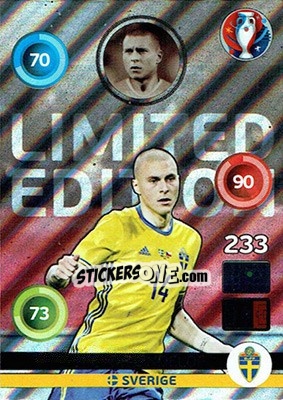 Sticker Victor Lindelöf - UEFA Euro France 2016. Adrenalyn XL n. LS-VL - Panini