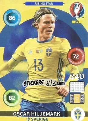 Sticker Oscar Hiljemark - UEFA Euro France 2016. Adrenalyn XL - Panini