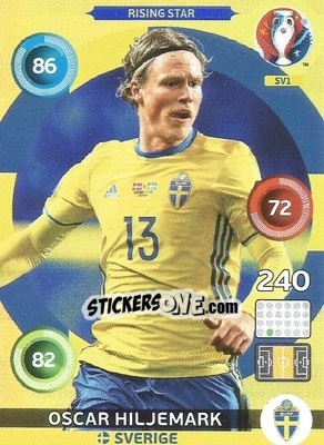 Figurina Oscar Hiljemark - UEFA Euro France 2016. Adrenalyn XL - Panini