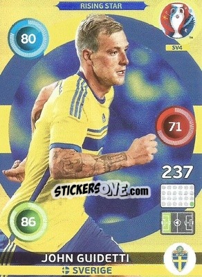 Sticker John Guidetti - UEFA Euro France 2016. Adrenalyn XL n. SV4 - Panini
