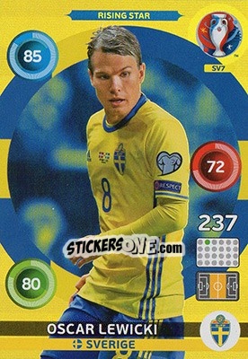 Sticker Oscar Lewicki - UEFA Euro France 2016. Adrenalyn XL - Panini