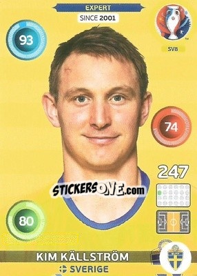 Sticker Kim Källström - UEFA Euro France 2016. Adrenalyn XL - Panini