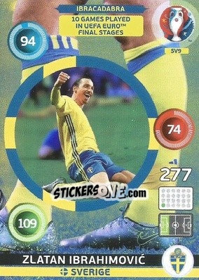 Sticker Zlatan Ibrahimovic - UEFA Euro France 2016. Adrenalyn XL n. SV9 - Panini