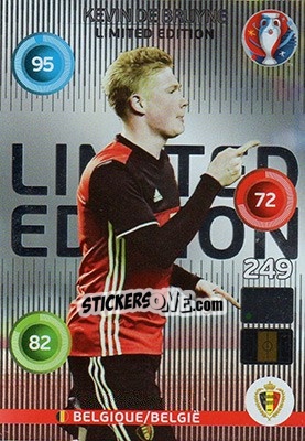 Sticker Kevin De Bruyne - UEFA Euro France 2016. Adrenalyn XL n. XC-KDB - Panini