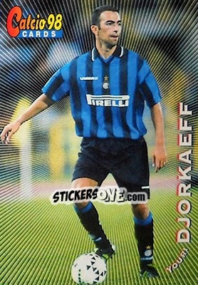 Sticker Youri Djorkaeff - Calcio Cards 1997-1998 n. 92 - Panini