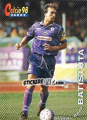 Sticker Gabriel Batistuta - Calcio Cards 1997-1998 n. 121 - Panini