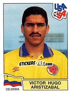 Sticker VICTOR HUGO ARISTIZABAL - FIFA World Cup USA 1994 n. 70 - Panini