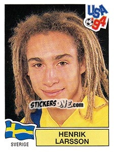 Sticker Henrik Larsson - FIFA World Cup USA 1994 n. 166 - Panini