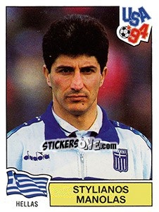 Sticker STYLIANOS MANOLAS - FIFA World Cup USA 1994 - Panini