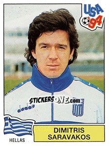 Sticker DIMITRIS SARAVAKOS - FIFA World Cup USA 1994 n. 279 - Panini