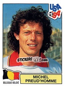 Sticker MICHEL PREUD'HOMME - FIFA World Cup USA 1994 n. 378 - Panini