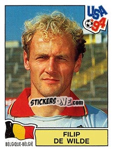 Sticker FILIP DE WILDE - FIFA World Cup USA 1994 n. 396 - Panini