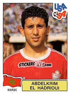 Sticker ABDELKRIM EL HADRIOUI - FIFA World Cup USA 1994 n. 398 - Panini